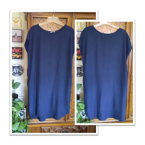 3/$15 GAP Cap Sleeve Shift Tunic Dress - Navy Blue, Size M - Picture 16 of 16